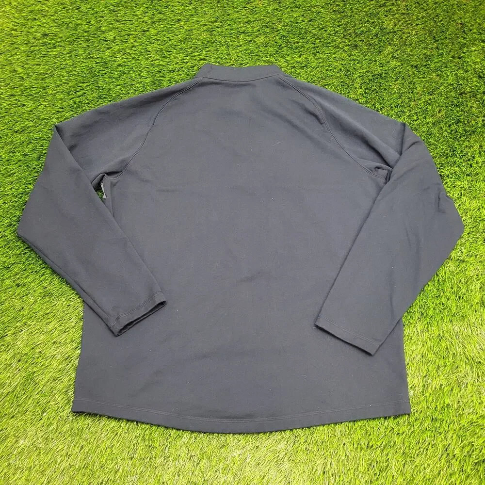 ADIDAS 1/4 Zip Sweater XL 25x30 Navy-Blue Climawarm
